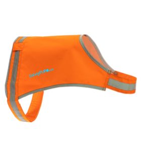 Lite Dog Vest XS Size Neck 15 in Coverage to Mid Back Orange Reflective Hi Visibility Blaze Orange Fluorescent Fabric Helps to Keep Them in Sight