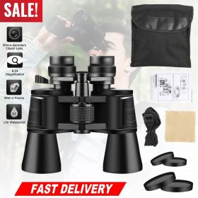 10-180X100 High-Powered Binoculars, 8-24x Magnification, 50mm Objective Lens, Low Light Night Vision, Multi-Layer Coated Aspherical Lenses