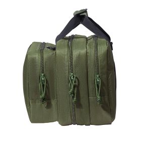 VEVOR Range Bag for 2 Pistols, Tactical Gun Bag with 2 Built-in Removable Pistol Bags & 6 Detachable Magazines (product color: Green, Item Size: 33 x 20 x 23 cm)
