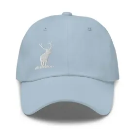 Elk Hat;  Wildlife Hat;  Elk Hunting Hat;  Hat with Elk Silhouette (Color: Blue)